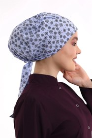 Resim Bilenn Tekstil Tesettür Bone - 2301 Mavi Kilim Desenli 
