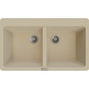 Resim Polex Cristalüx Granit Evye P-N9 Bej 2 Hazneli Tezgah Altı Ve Tezgah Üstü Mutfak Evyesi 86x50.5 CM 