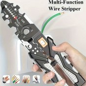 Resim 25'i 1 Arada Endüstriyel Kalite Tel Soyucu - Çok Fonksiyonlu Elektrikçi Kablo Soyucu, Kesici & Çekici Alet 