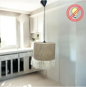 Resim Keten İpli Avize Bej 