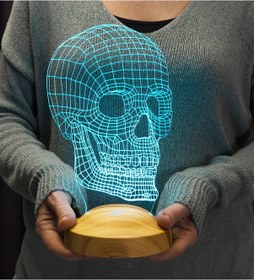 Resim Kuru Kafa Tasarımlı 3D LED Lamba, 3 Boyutlu Kafatası Dijital Artwork Gece Lambası, Kurukafa Gotik Hediye 