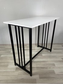 Resim İREM Bar Tipi Masa Bar Masası Metal Ayaklı Masa Beyaz 