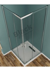 Resim Blackline 5Mm Cam Duşakabin Köşe Her Ölçüde Temperli Cam H:190 Şeffaf 