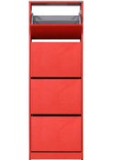 Resim Flat Duo 4 Katlı Ayakkabılık-Kırmızı 51x157x26 cm (GxYxD) Kırmızı 