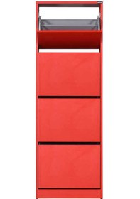 Resim Flat Duo 4 Katlı Ayakkabılık-Kırmızı 51x157x26 cm (GxYxD) Kırmızı 