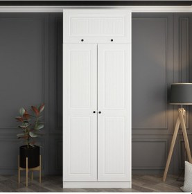 Resim Minar Kale 2 Mebran Kapaklı Dolap Ve Yüklük Beyaz 255cm Beyaz 