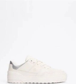 Resim Tommy Hilfiger Deri Renk Bloklu Basketbol Sneaker Beyaz 