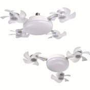 Resim Yatak odası, oturma odası, çalışma odası ve mutfak için uygun - modern tasarım, uzaktan kumandalı, 3 ton ışık/ayarlanabilir parlaklık ve 3 hız ayarlı, E27/E26 vida bağlantı noktasına sahip akıllı tavan vantilatörü LED lamba (2'si 1 arada), 35W/45W, 1 adet 