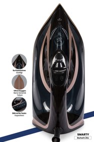 Resim GoldMaster Smarty 2400 Watt Seramik Tabanlı 170 gr Etkili Şok Buharlı Ütü 