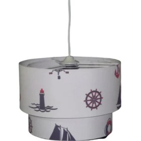 Resim Tekay Denizci Çapa Yelkenli Dümen Deniz Feneri Çocuk Genç Odası Avize Sarkıt Tavan Abajuru 