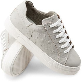 Resim Deery Hakiki Nubuk Gri Puatiyeli Sneaker Kadın Ayakkabı - Z1681Zgrıc02 Gri 