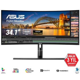 Resim Asus 34" Pa34Vc Proart Uwqhd Ips 3440X1440 5Ms Thunderbolt 3 Dp Hdmı Usb Type-C Mm Vesa Monitör 