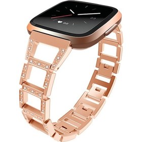 Resim Fitbit Versa Metal Diamond Işlemeli Akıllı Saat Kayış Kordon (213884854) 