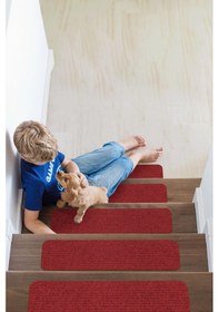 Resim Halıfleks Mega Rip Kaymaz Kauçuk Tabanlı Zemine Tutunan Merdiven Paspası - Bordo Null 