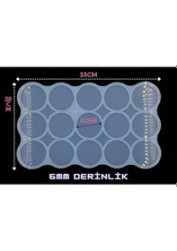 Resim Epoksikalipmarketi Epoksi Silikon Yuvarlak Magnet Kalıbı 15'li, Silikon Kalıp 