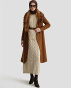 Resim Armine Kürklü Kaşe Kap 25kh7530 Taba Kahverengi 