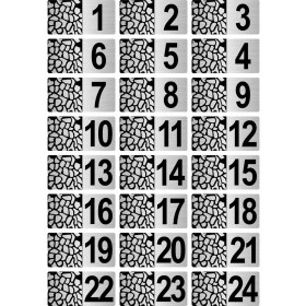 Resim Özarslan Dizayn Metal Kapı Masa Dolap Posta Kutusu Numarası 5X10 cm Gümüş Renk (1…24) 