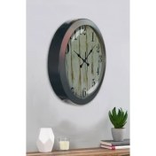 Resim Bahat Salon Ofis Duvar Saati Gri Metal Çerçeve 36 cm 