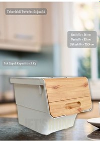 Resim 6 Lı Bambu Renk Tekerlekli Patateslik Soğanlık Oyuncak Kutusu Patates Soğan Sepeti Toplam 72 Lt Bambu-krem 