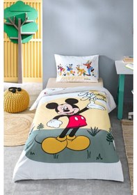 Resim Özdilek Disney Lisanslı Mickey Nomadic Sarı Tek Kişilik %100 Pamuk Lastik Çarşaflı Nevresim Takımı Sarı 