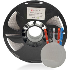 Resim ELAS3D Elas 1.75mm Şeffaf PET-G PLUS Filament 1Kg 