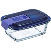 Resim Luminarc Temp Easy Dikdörtgen Mavi Kapak Saklama Kabı 380 ml 