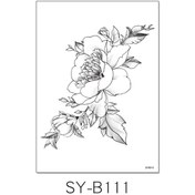 Resim Moda Kadın Kız Geçici Dövme Etiket Siyah Güller Tasarım Tam Çiçek Kol Vücut Sanatı 