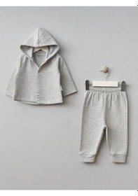 Resim Bebek Kalpli Ayıcık Desenli 2 Li Takım-15010 Gri 