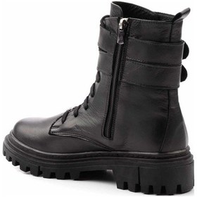 Resim Siyah Hakiki Deri Kadın Bot & Bootie K02178001303 Siyah 