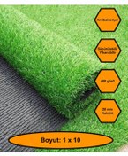 Resim NetBazaars 1X10 metre YAPAY ÇİM HALI, LASTİK TABAN, YEŞİL SUNİ HALI, 20 mm KALINLIĞINDA 