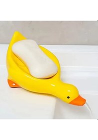 Resim Ördek Tasarımlı Sabunluk Sarı Ve Beyaz 