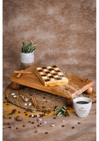 Resim 2 Li 29/12 Lucca Ve 17x30 Cm Risus Ahşap Pasta Sunum Tabağı Seti 