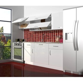 Resim Decoraktiv Prestij 220 MDF Hazır Mutfak Dolabı - Tezgah Dahil - Parlak Beyaz 