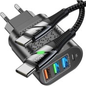 Resim Judas C5 Type-C+3 Usb Port Şarj Adaptörü + C5 Type-C To Type-C 5A/100W Şarj ve Data Kablosu -2mt 