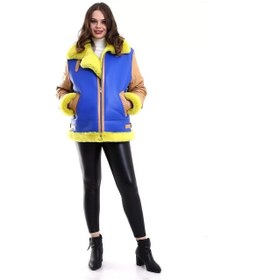 Resim Kadın Koyun Derisi Pilot Hakiki Kürk - Sarı Sarı 