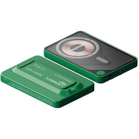 Resim Momax IP131HKG Power X Pro+Magnetic Wireless 5000 mAh Standlı + USB-C Kablo Powerbank Yeşil 