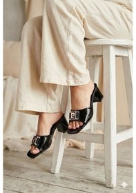 Resim Pierre Cardin 55787 Rugan 7 Cm Yüksekliği Topuklu Kadın Terlik Siyah 