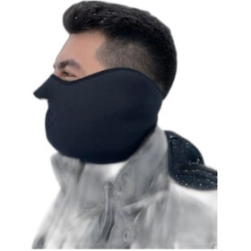 Resim Ebakbak Motosiklet Yüz Boyun Koruyucu Neopren Maske Siyah 