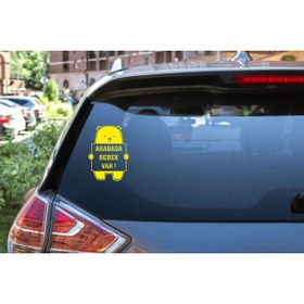 Resim Turuncu Sticker Arabada Bebek Var Cam Sticker 11x15 Cm 