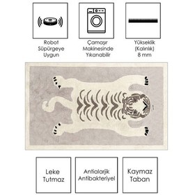Resim West Home Makinede Yıkanabilir Kaymaz Taban Leke Tutmaz Hayvan Figürlü Bebek Ve Çocuk Halısı Wh 569 White Beyaz 