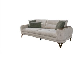 Resim CAVARİOR MOBİLYA AHŞAP KOLLU 3 LÜ KANAPE 