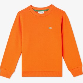 Resim Lacoste Çocuk Bisiklet Yaka Turuncu Sweatshirt 
