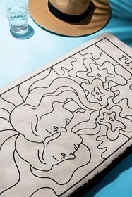 Resim Dijital Baskı Plaj Deniz Havlusu İkizler Burcu Desenli Peştamal HVL0050 