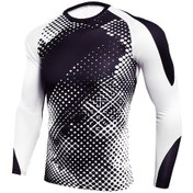 Resim Kosona Erkek Spor Tişört, Slim Fit, Hızlı Kuruyan & Nefes Alabilir, Fitness Ve Koşu İçin, Yuvarlak Yaka, Uzun Kollü, Moda Baskılı - Tc176 S 