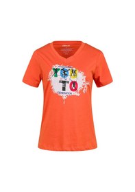 Resim 2as Alone Baskılı V Yaka Kadın T-shirt 403 Turuncu 