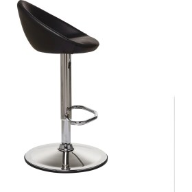 Resim Seduna Leslie Bar Taburesi - Siyah Deri - Bar Koltuğu - Tabure 