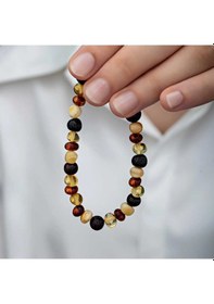 Resim Hazego Yetişkin Damla Kehribar Bileklik Gümüş 