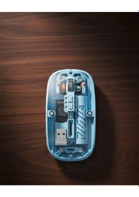 Resim Bluetooth 5.2 Destekli Mavi Pilli Kablosuz Mouse 