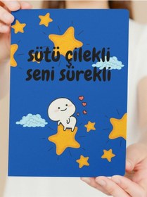 Resim Sütü Çilekli Seni Sürekli Ahşap Poster 