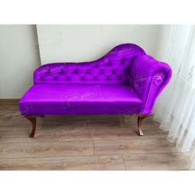 Resim aldagelsin Ters Kol Dekoratif Bihter Koltuk Josefin Puf 130 cm Ceviz Ayak 